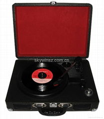 PU leather suitcase gramophone players,portable turntable player 