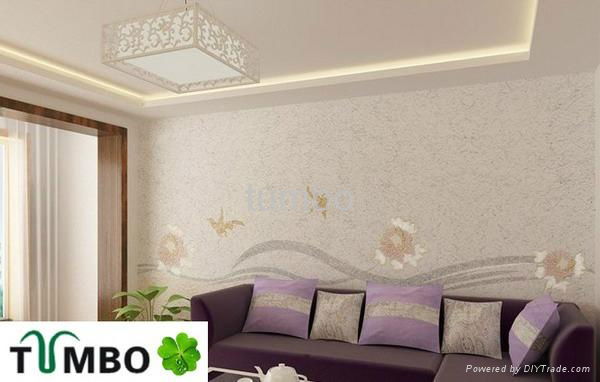 Bulk wall decoration Europe character natural fiber silk plaster wallpaper OEM 3