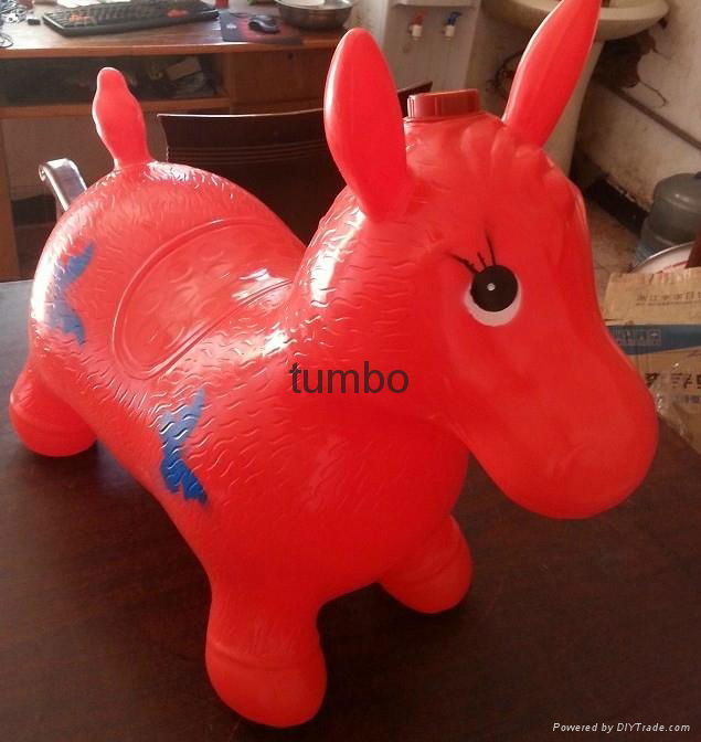Wholesale PVC plastic inflatable music jumping horse kids jumping animal toy OEM 2