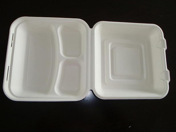 biodegradable sugarcane fiber paper lunch boxes 5