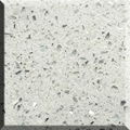 Guolian Quartz Slab Bianco Luminoso white with mirror  1