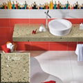 Guolian Quartz Slab Bianco Luminoso white with mirror  4