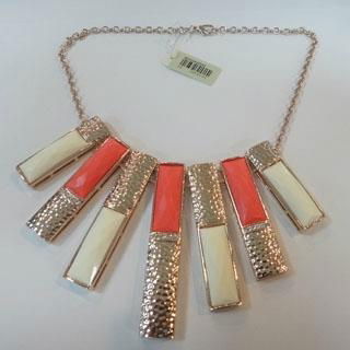 wholesale gold plated alloy jewelry with big orange stones alloy necklace 