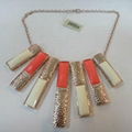 wholesale gold plated alloy jewelry with big orange stones alloy necklace  1