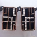 Gold Placted Square with Check Earring