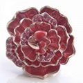 new fashion gold plated red flower with crystal finger ring alloy jewelry 1