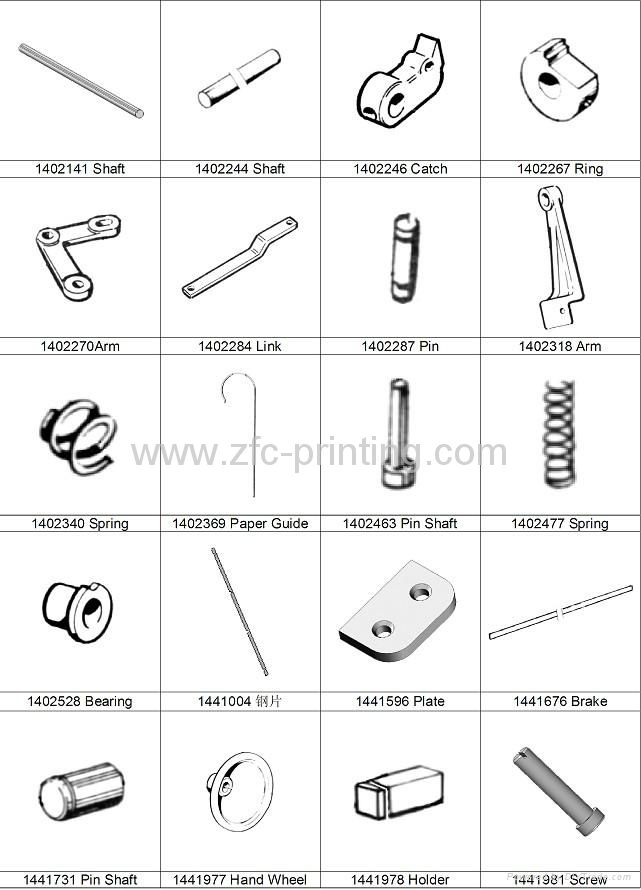 spare parts for Solna 25 (483x640mm) sheet fed offet printing press