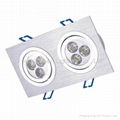 6W Square Ceiling downlight 2*3*1W Light Fixture from Youth Green Lighting Techn