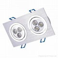 6W Square Ceiling downlight 2*3*1W Light