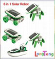 6 in 1 Kids Science Solar DIY Educational Kit Set Puzzle Boat Fan Car Robot Toy