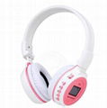 Digital Wireless On-Ear N65 earphone With LCD Screen Led Light Headphone 