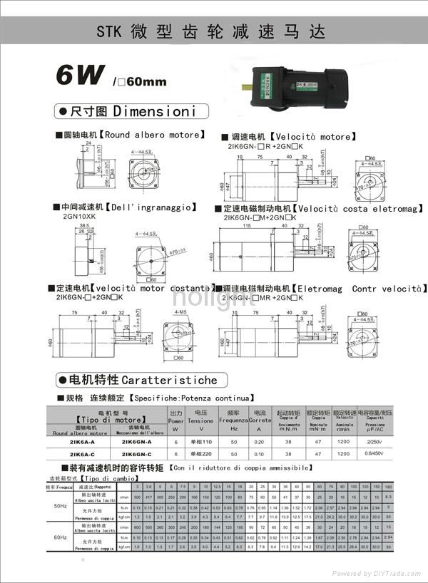 6W single phase Reversible motor with gear head and peed control 2