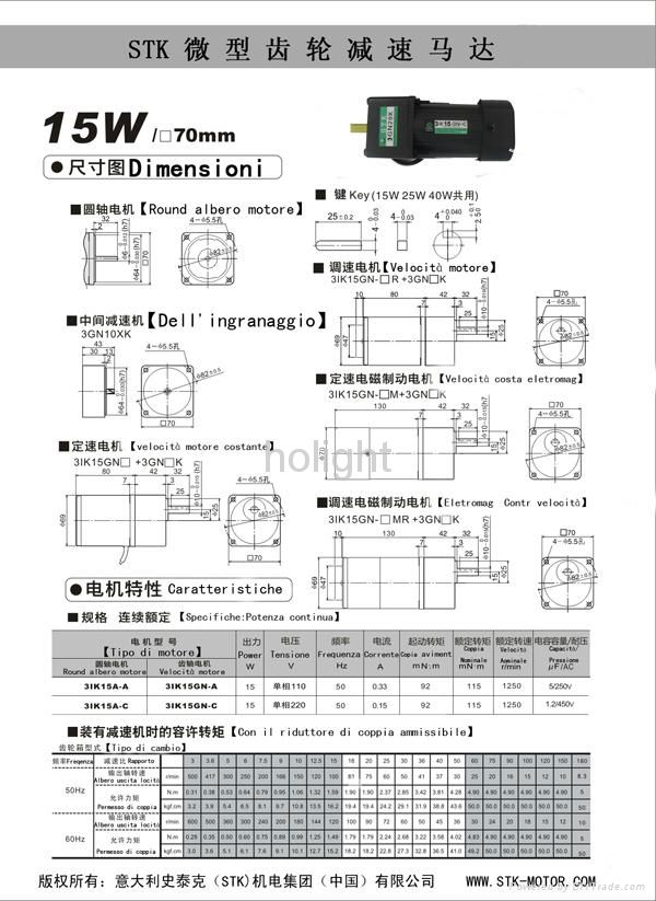 15W single phase Induction motor with gear head and US-52 speed control 2