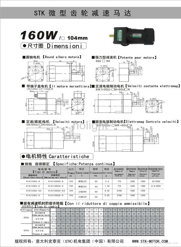 140W single phase  Induction motor with gear box and US-52 speed control 2