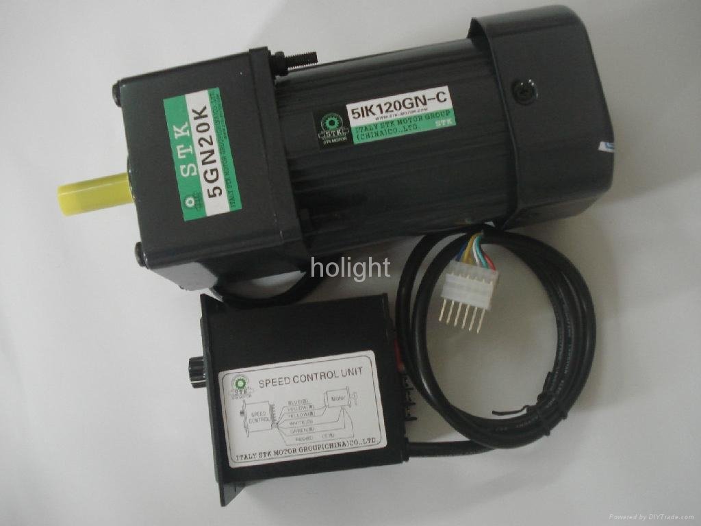 200W single phase inductio motor with gear box and US-52 speed control