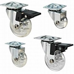 Transparent caster wheel with different color wheel