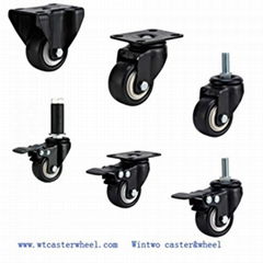 Small caster for light duty caster with PU