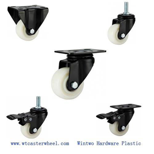 swivel with brake white PP caster small caster