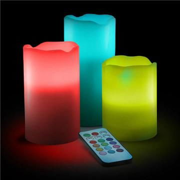 set of 3 flickering LED wax candle with timer 2