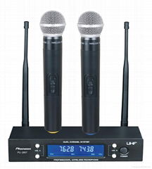 PU-2857 Dual Channel Plastic UHF Wireless Microphone