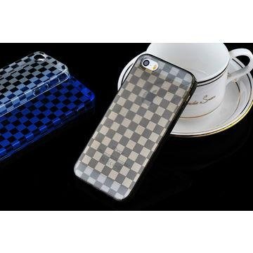 Squares Pattern Semipermeable Soft TPU Case for iPhone 5/5S, with Dust Plug