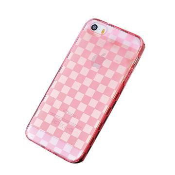 Squares Pattern Semipermeable Soft TPU Case for iPhone 5/5S, with Dust Plug 2