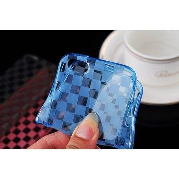 Squares Pattern Semipermeable Soft TPU Case for iPhone 5/5S, with Dust Plug 5