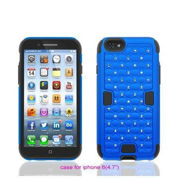 Super Stars Bling Combo Silicone PC Back Case Cover for iPhone 6/4.7"