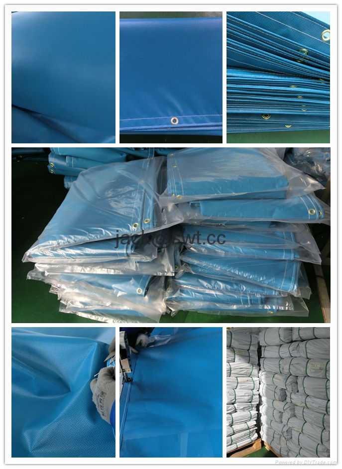 270G/M2 Blue Color PVC coated Polyester Safety Netting 5