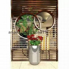 Large Tall Stainless Steel Flowerpot Planter Vase For Mall Hotel Decoration