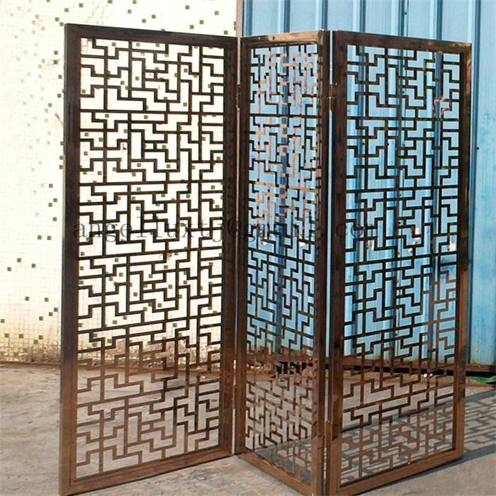 Hotel project Stainless steel room divider Modern design decoration screen  3