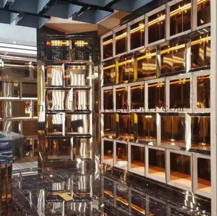 Export modern stainless steel display cabinet customized furniture 3