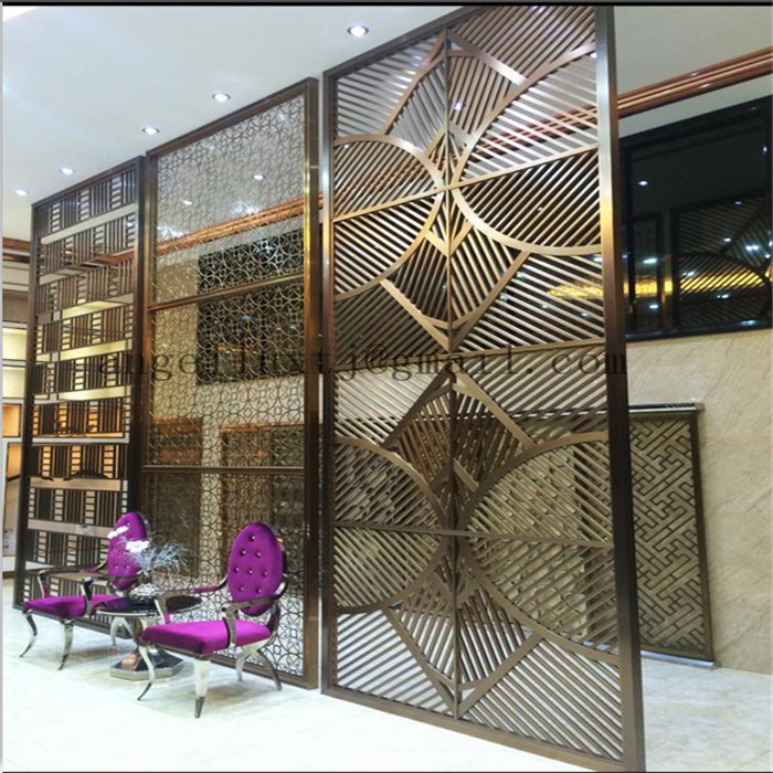 Home furniture stainless steel art screen partition room divider window screen 2