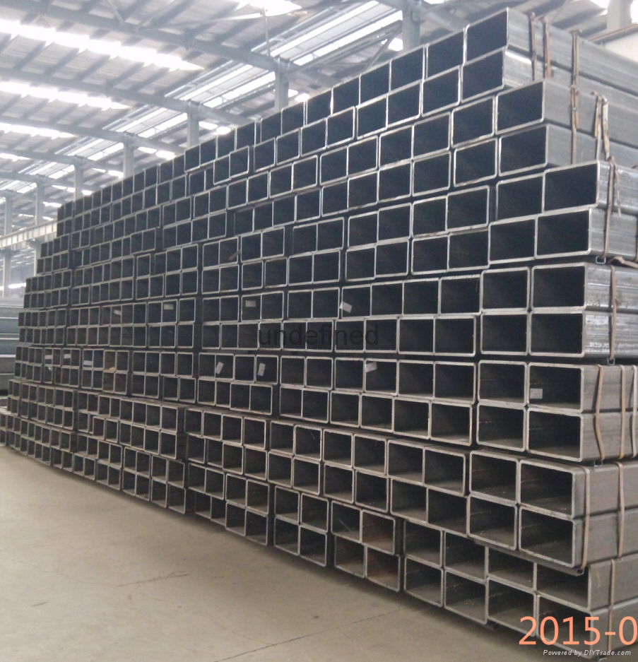 MS ERW ASTM A500 EN10219 black steel pipe hollow section  China market exporter