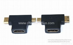 HDMI 2-in-1 Adapter - HDMI Female to Mini HDMI Male and Micro HDMI Male Adapter