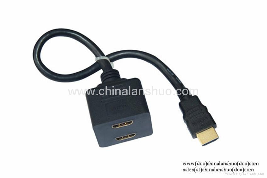   HDMI Male to 2 HDMI Female splitter cable