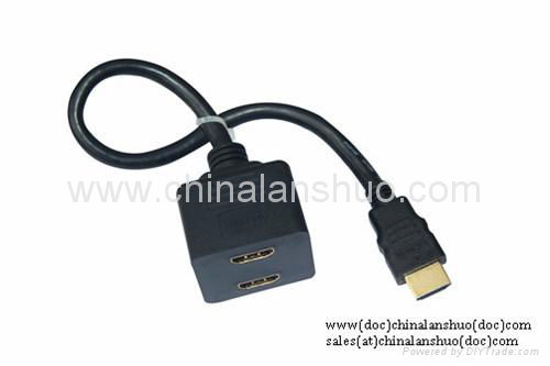   HDMI Male to 2 HDMI Female splitter cable 2