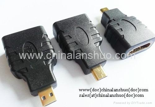 Gold Plated Micro HDMI to HDMI Male to Female Adapter 2