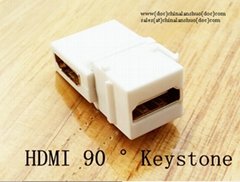 HDMI Female to Female Keystone Adapter Right Angle White