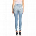 Lady's new denim fashion design ripped jeans 3