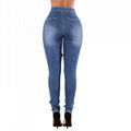 Good looking lady's denim ripped skinny jeans 3