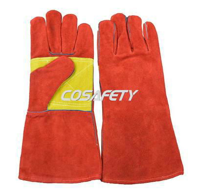 Cow split leather welding gloves