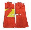 Cow split leather welding gloves