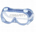 Safety goggles with elastic band ventilation