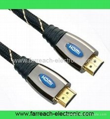 Silver Plated Metal Casing HDMI Male 19pin to HDMI Male 19pin Cable