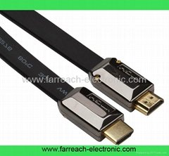 Flat 1.4V Metal shell hdmi cable with