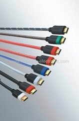 Dual color molding HDMI Male 19PIN to HDMI Male 19PIN Cable
