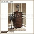 PU Cow Leather Stainless Stell Classic Chest With 5 Drawers 2