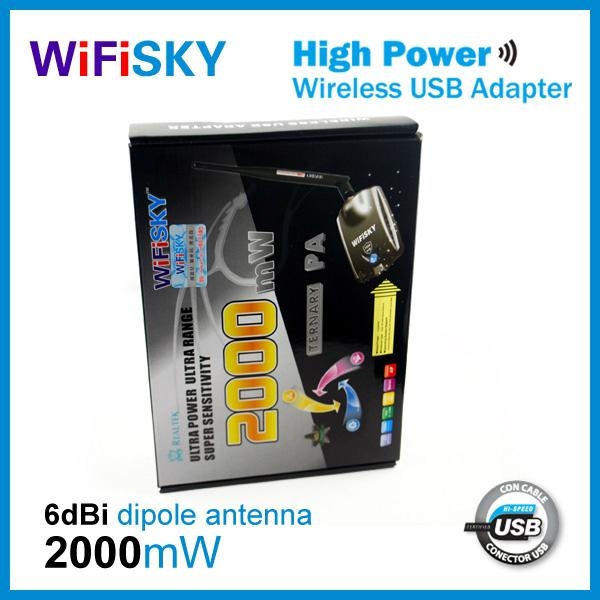wifisky2000 usb wifi adapter Realtek 8187L chipset 802.11G 6dBi antenna 3