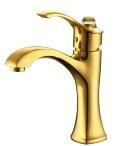 Gold single lever basin faucet brass